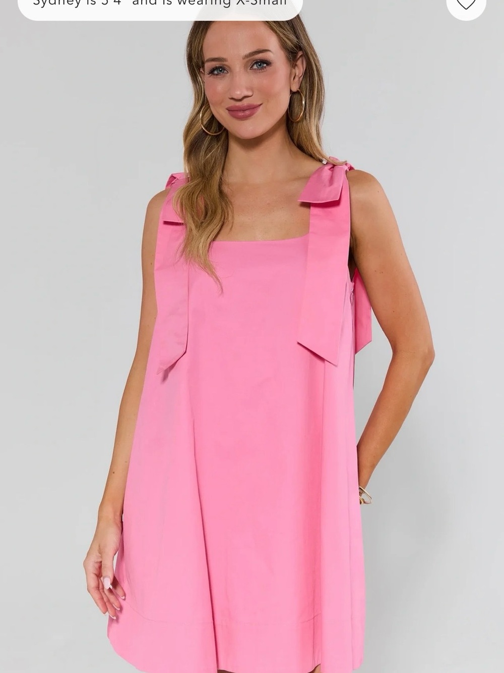 Pink Bow Strap  Mini Dress